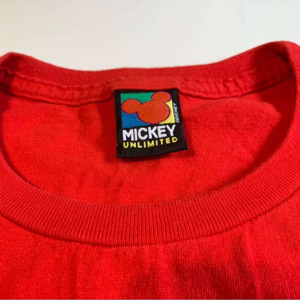 Vintage Disney Mickey Unlimited T Shirt Red Mandela, GUC, No Size Tag- 1X/2X - Picture 8 of 13